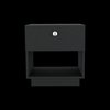 Tuhome Paris 1 Drawer Nightstand, Open Lower Shelf, Black MLW8969